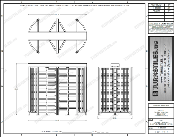 AG-30-TT Full Height Tandem Turnstile - Image 16